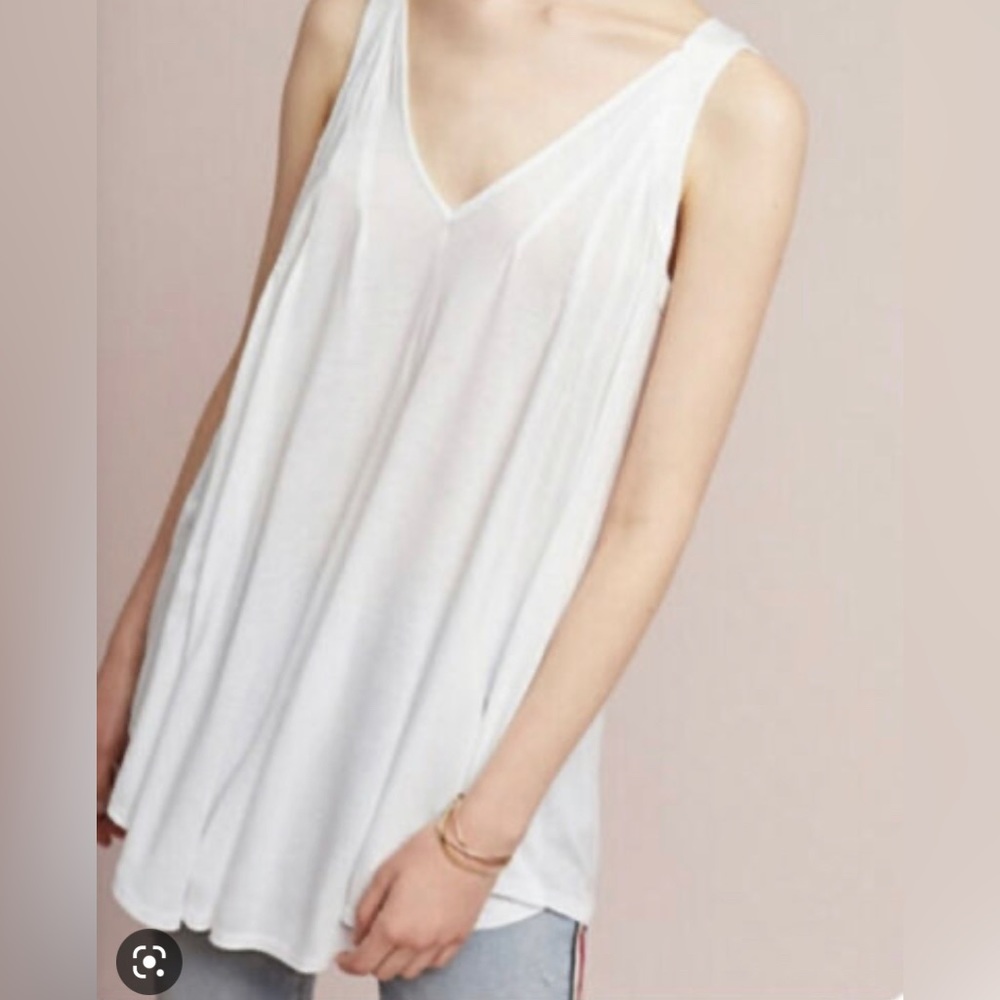 Anthropologie Meadow Rue White Swing Tank Top